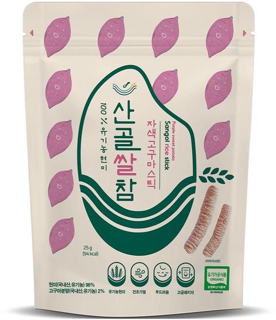에코맘의산골이유식 산골쌀참, 자색고구마, 25g, 1개