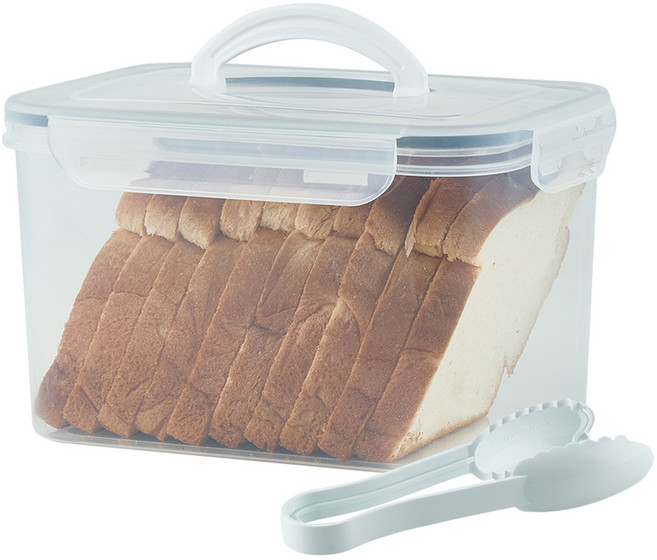 이지앤프리 식빵 보관 용 베이커리 캐니스터 + 빵집게, 1세트, 밀폐용기 3.7L + 빵집게