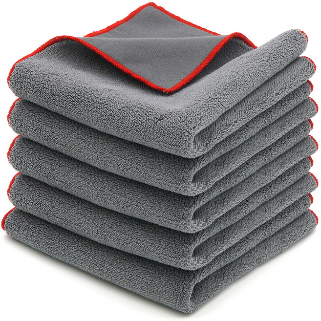 에이스피드 양면 극세사 스웨이드 세차타월 30 x 30 cm, 혼합색상, 5개