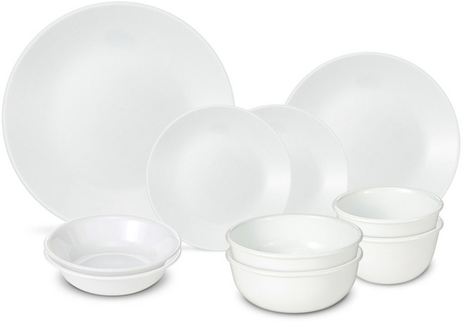 코렐 저스트화이트 2인 한국형 식기 세트 10p, 화이트, 1세트, 1세트