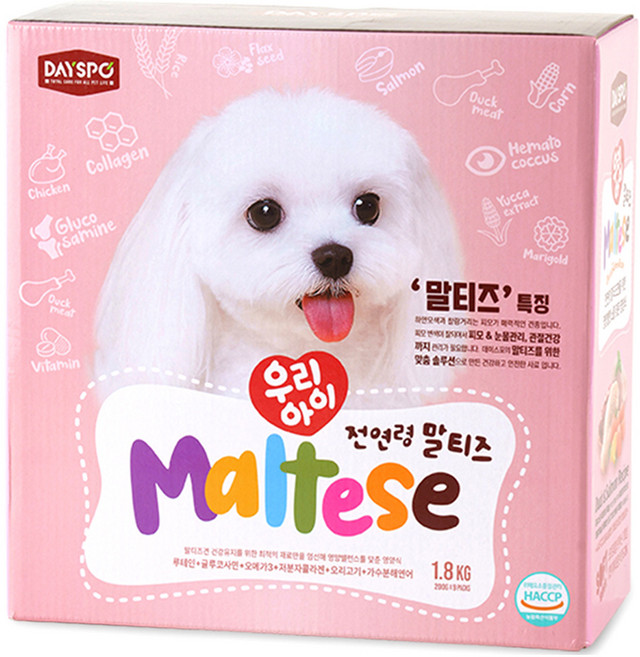 데이스포 강아지 우리아이 기능성 사료, 말티즈, 1.8kg, 1개