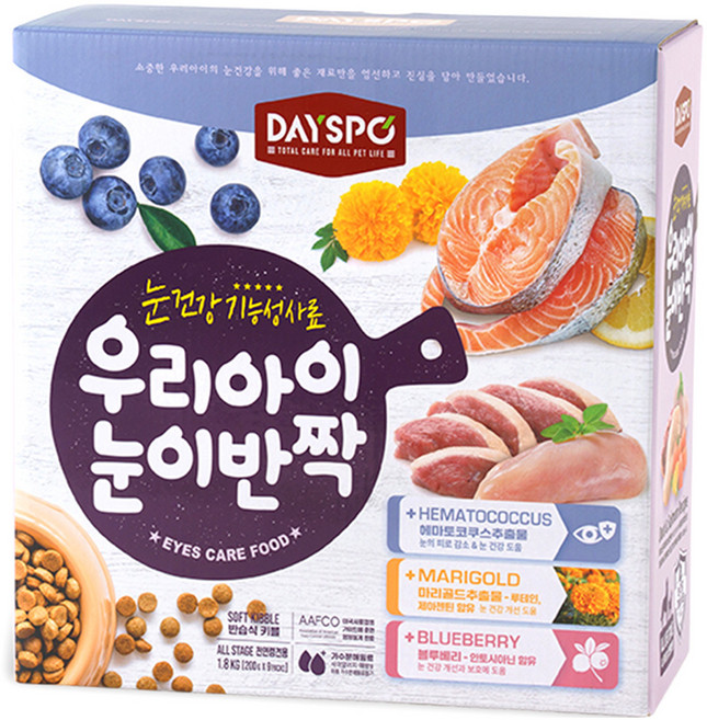 데이스포 강아지 우리아이 기능성 사료, 눈물개선/눈건강, 1.8kg, 1개