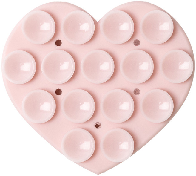 구스페리 파스텔 양면 흡착식 실리콘 부착 패드 하트, 연핑크, 1개