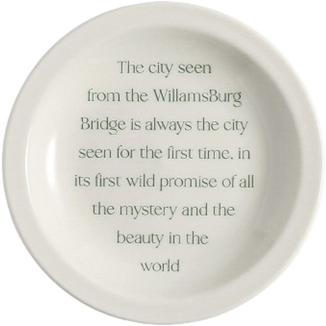 제이테이블 뉴욕WB 레터링 도자기 접시, 그린, 1개