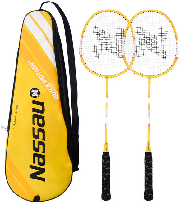 낫소 퀵모션 배드민턴 라켓 2p + 풀커버 세트 NBMR-QM, 1세트