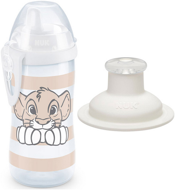 누크 키디 스파우트컵 하드스파우트 + 스포츠캡 세트, 300ml, 1세트, 라이온킹