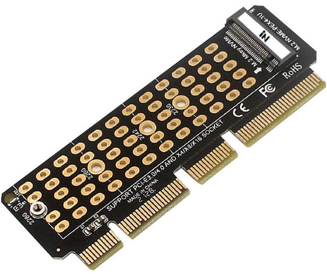 인네트워크 M.2 NVMe SSD 확장 카드 PCI-EX V4.0 IN-PCIEX-M2NB, 1