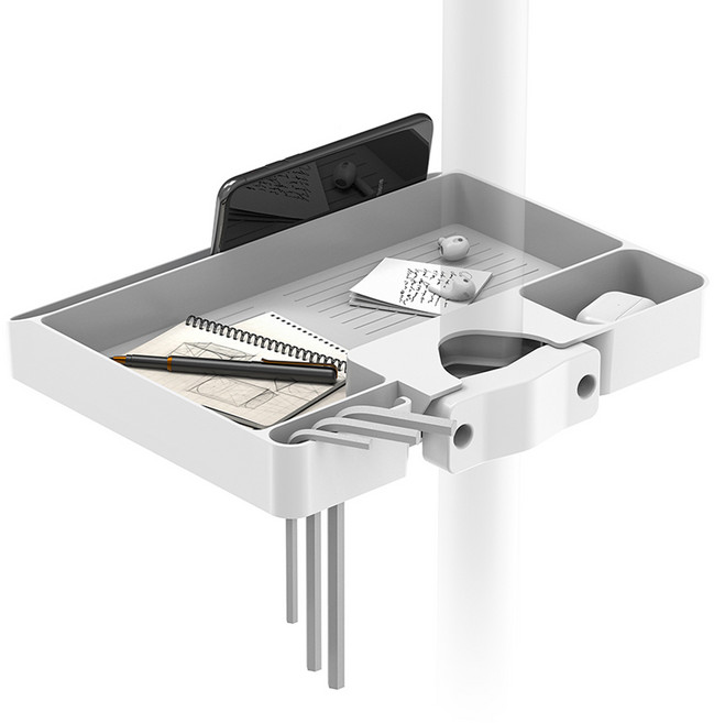 소이믹스 다용도 기둥 장착형 멀티 수납 봉 선반 TVS-A01, 화이트, 1개