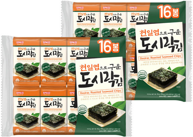삼육김 천일염으로 구운 도시락김, 4g, 32개