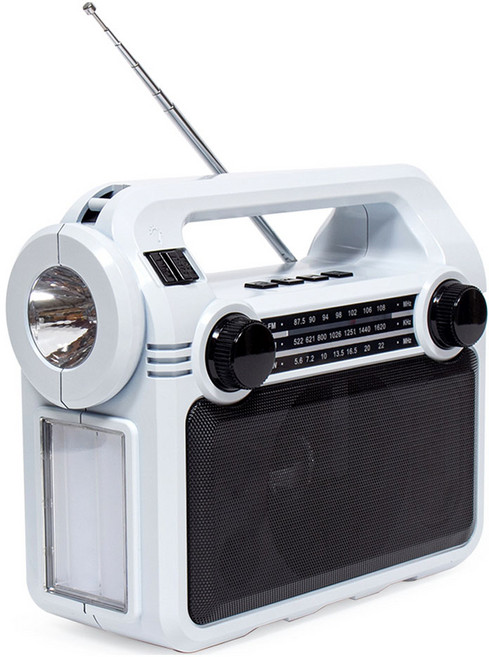 코비 클래식 아날로그 블루투스 스피커 손전등 라디오, CRF-35B, 화이트