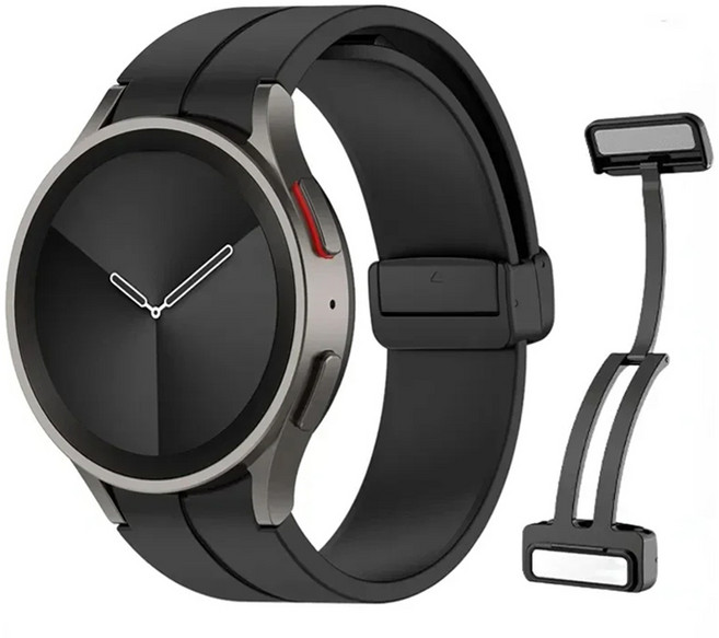 커버72 갤럭시워치 마그네틱 폴딩 디버클 스트랩 20mm, 블랙, 1개