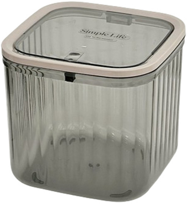 ABM사각 투명 수납함 대, 그레이, 1개