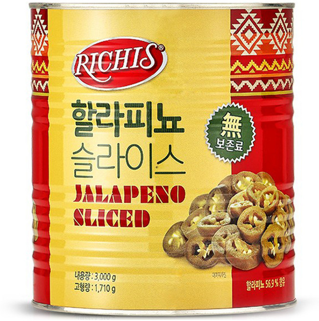 동서 리치스 할라피뇨 슬라이스, 1개, 3kg