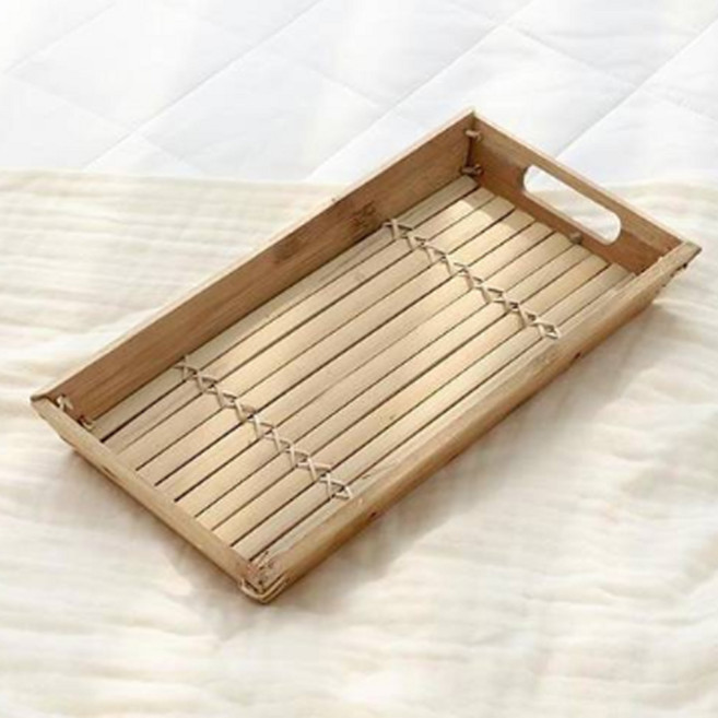 마켓비 DADOU 사각 대나무 수제트레이, 1개