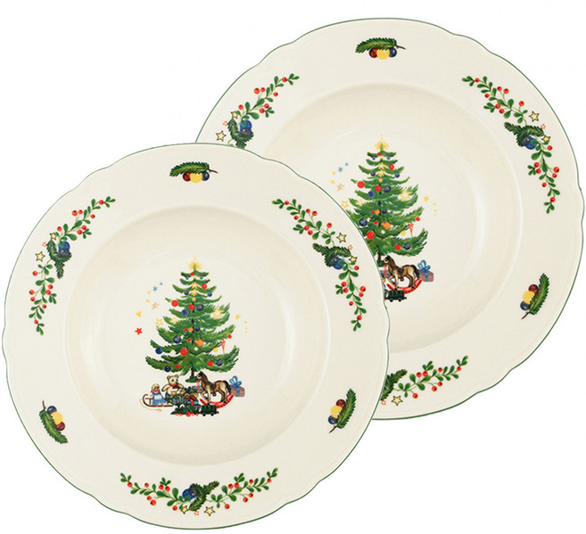 셀트만바이덴 마리 루이스 크리스마스 파스타 접시, 혼합색상, 2개