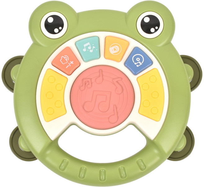 개구리 핸들 탬버린 드럼 기타멜로디완구, 혼합색상, 1개