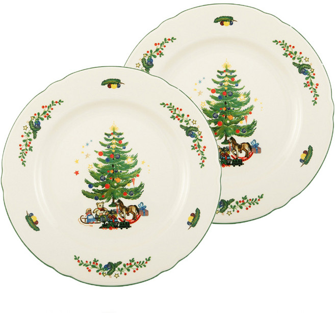 셀트만바이덴 마리 루이스 크리스마스 원형접시 20cm, 2개, 단품, 혼합색상