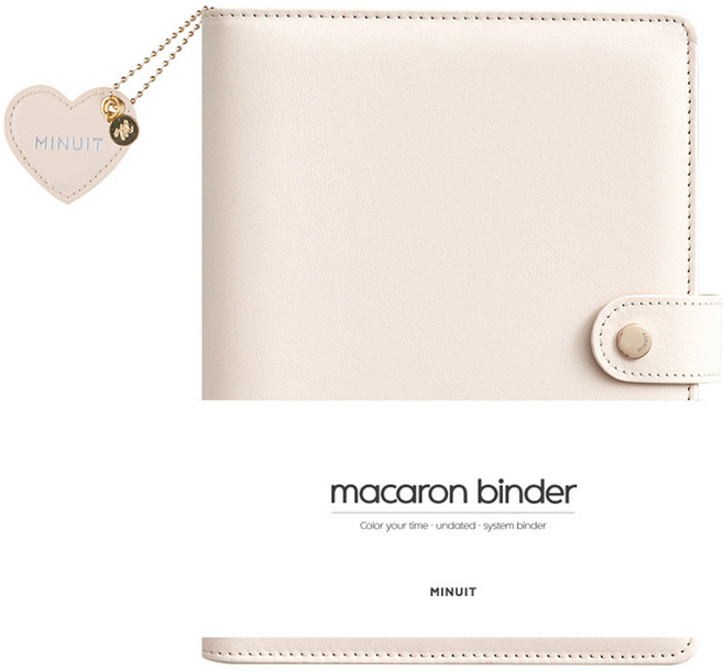 미뉴잇 마카롱 바인더 다이어리 6공 A5, 크림, 1개