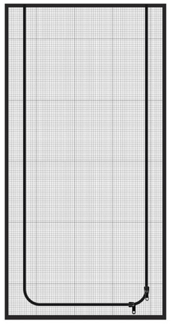 큐러스펫 고양이 지퍼형 방묘문 U타입, 블랙, 1개