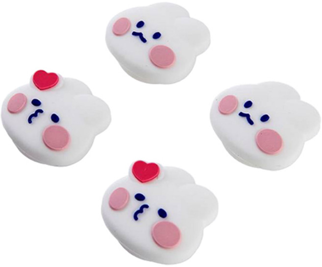 호후 닌텐도 스위치 조이콘 아날로그 스틱 커버 OLED 라이트 2종 x 2p 세트, 츄츄레빗, 1세트