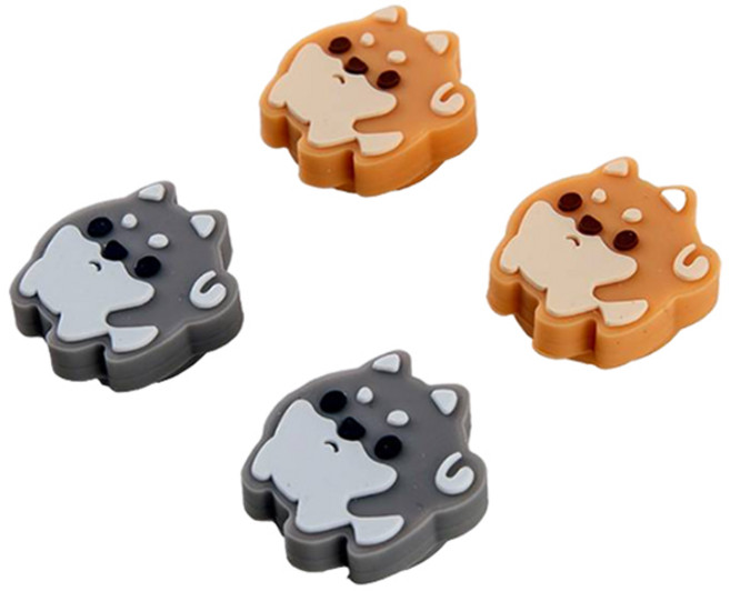 호후 닌텐도 스위치 조이콘 아날로그 스틱 커버 OLED 라이트 2종 x 2p 세트, 이런시바, 1세트