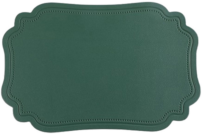 헬로젬 북유럽 하이엔드 가죽 테이블 매트, 그린, 가로 450mm x 세로 300mm x 두께 2mm, 1개