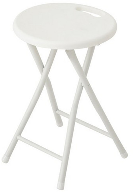 comet Home 摺疊可攜式圓凳 30 x 30 x 46cm, 白色, 1個