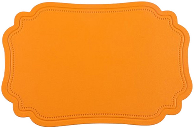 헬로젬 북유럽 하이엔드 가죽 테이블 매트, 오렌지, 가로 450mm x 세로 300mm x 두께 2mm, 1개