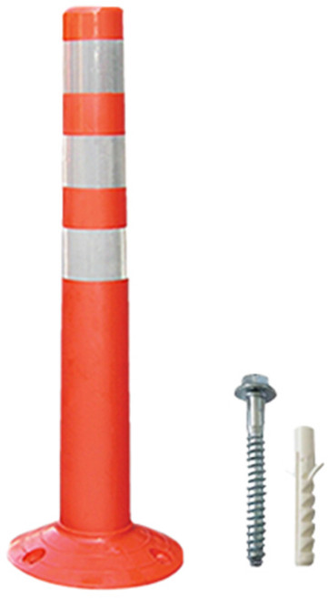 신도산업 일체형 시선유도봉 탄력봉 + 부자재 세트, 오렌지, 1세트