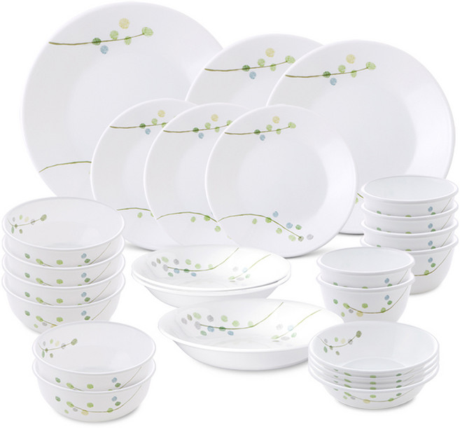 Corelle Brands 康寧餐具 Green Delight 6人份韓式小菜碗組 25件組, 25種, 單一顏色, 1套