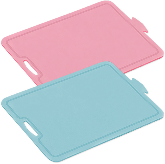 벨라쿠진 실리콘 도마 2종 세트, 핑크, 민트, 1세트