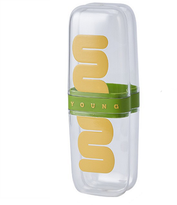 더자카 비비드톤 휴대용 투명 칫솔케이스, 비비드그린, 1개