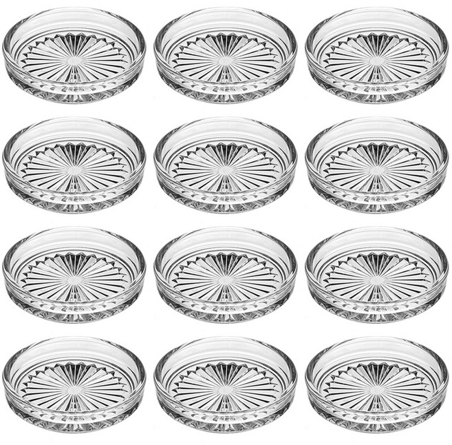 오션글라스 코스터 컵받침, 투명, 12개