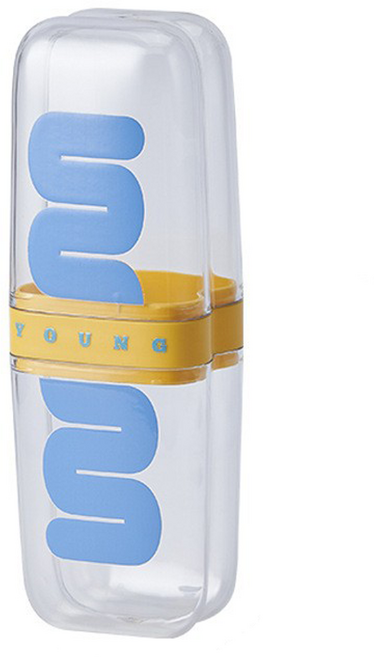 더자카 비비드톤 휴대용 투명 칫솔케이스, 비비드옐로, 1개