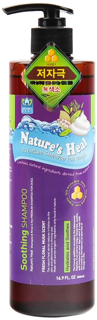 펫클럽 네이쳐스힐 수딩 저자극 강아지 샴푸, 500ml, 1개입, 1개 - 쿠팡