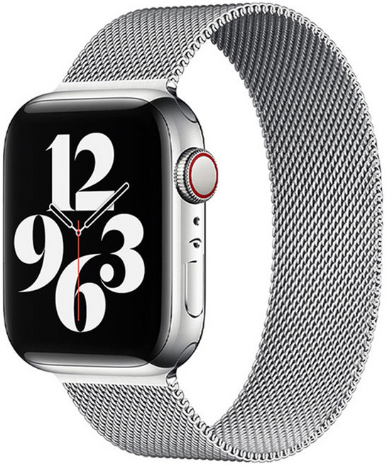 아이코어스 애플워치 호환 밀레니즈 루프 마그네틱 스트랩, 실버, 1개