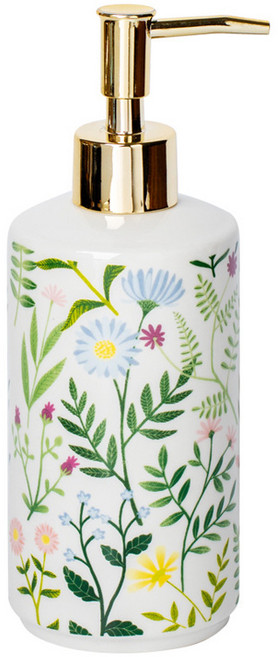 더자카 플로랄 세라믹 욕실 다용도 디스펜서, 1개, 화이트