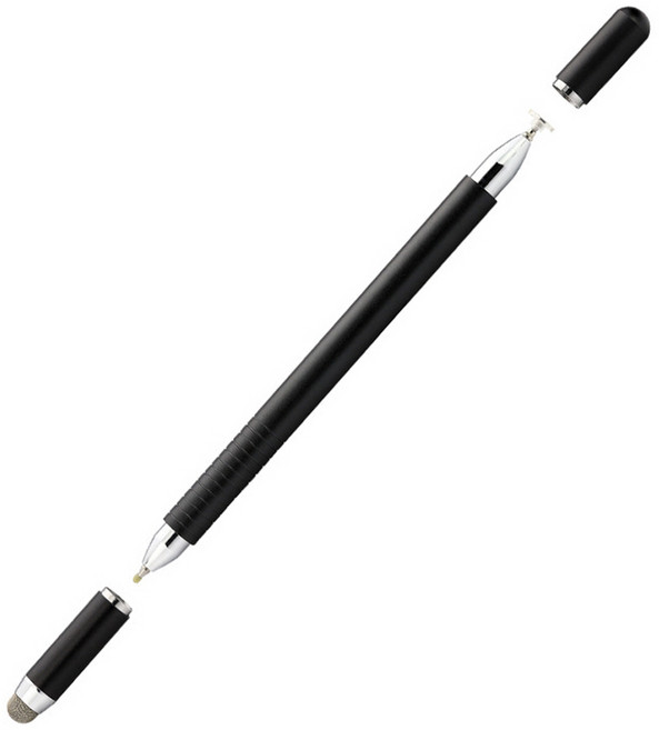 제이엔 초미세 듀얼 고급 터치펜, 블랙, 1개