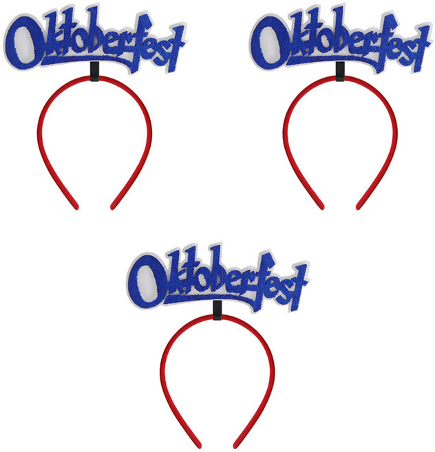 알로데 맥주 축제 사진 소품 파티용 머리띠, 01 블루옥토버페스트, 3개