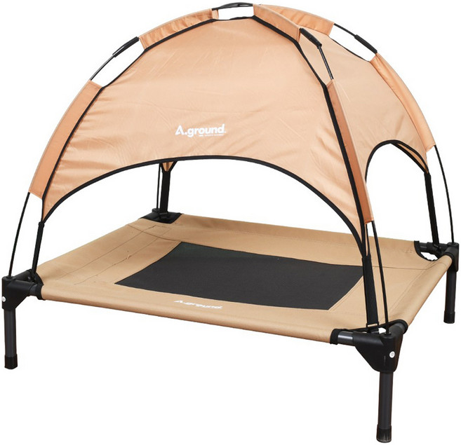 에이그라운드 반려동물 베드독 캠핑 의자 침대 텐트, 탄색, 1개