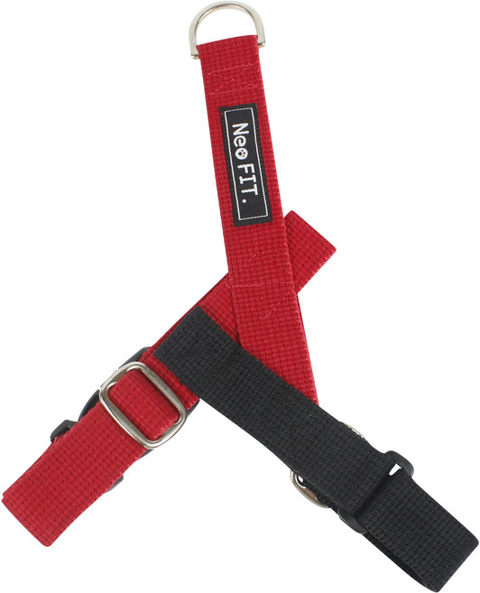 네오핏 강아지 L형 하네스, 레드 + 블랙, 1개