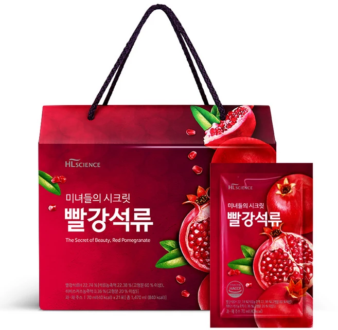 에이치엘사이언스 미녀들의시크릿 빨강석류100 석류즙, 1개, 70ml - 쿠팡
