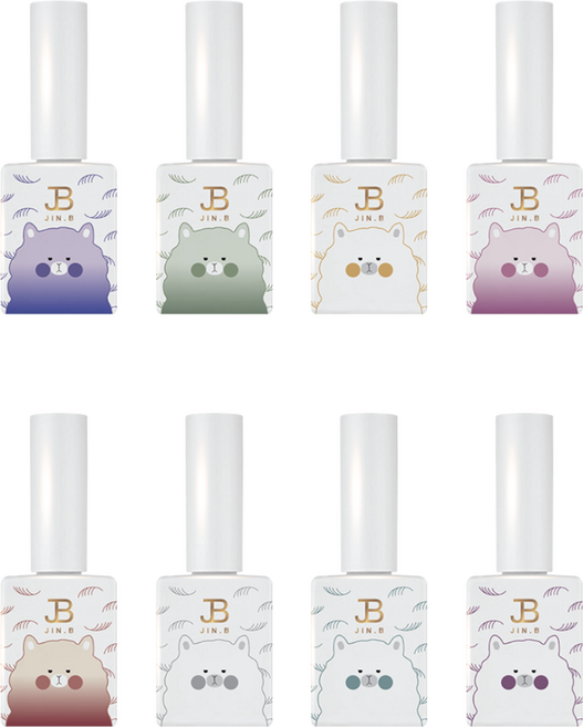 진비 아이비 알파카 온도변화 ver3 벨벳 젤 8종 세트, 혼합색상, 1개, 11ml