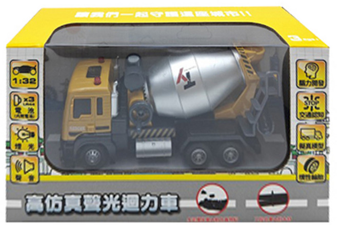 love color 樂彩森林 高仿真聲光迴力車系列, 水泥攪拌車 多色, 1盒
