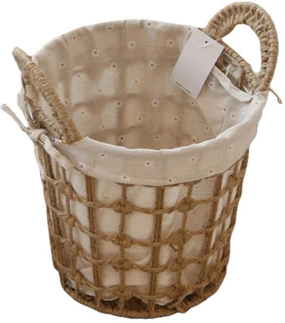 내일의공간 로프 라탄 원형 빨래바구니, 네츄럴