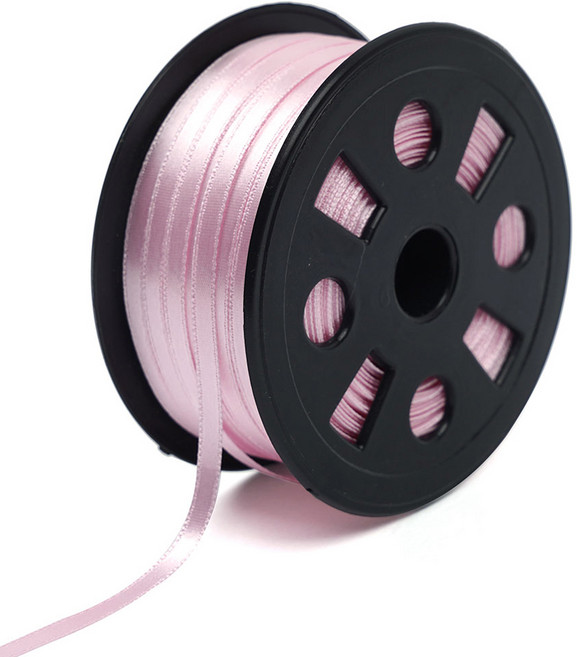 뭉구 프리미엄 유광 단면 공단 리본 5mm, 27 핑크, 1개, 90m