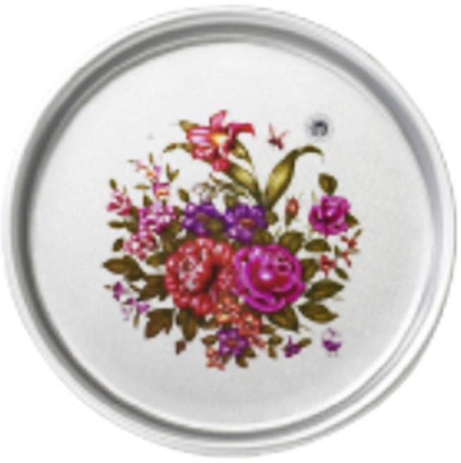 옛날식 양은 원형 쟁반, 실버, 1개