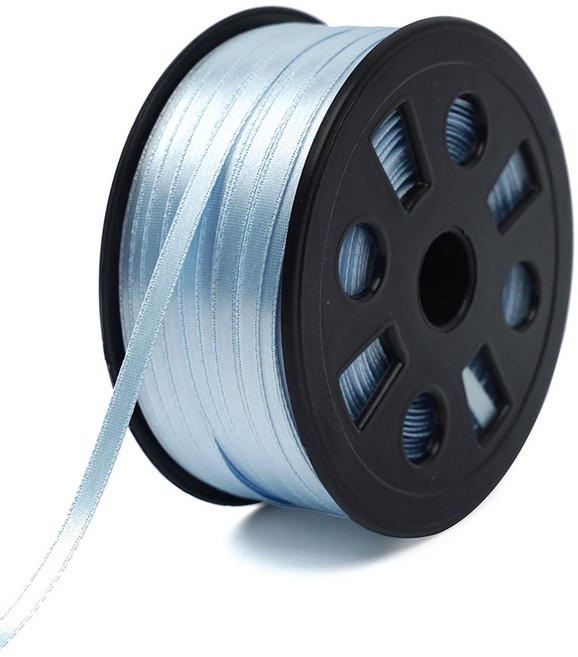 뭉구 프리미엄 유광 단면 공단 리본 5mm, 18 하늘, 1개, 90m