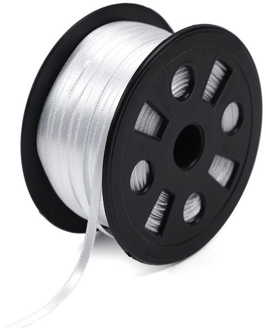 뭉구 프리미엄 유광 단면 주자 리본 5mm, 01 백색, 1개, 90m