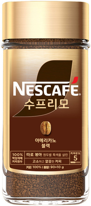 네스카페수프리모 아메리카노 블랙 원두커피믹스, 100g, 1개, 1개입